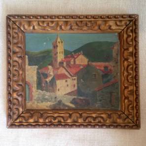French landscape painting in Gilt frame